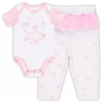 Белый комплект боди New Orleans Saints Spreading Love для новорожденных и младенцев и леггинсов-пачек Outerstuff