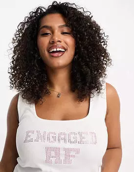 Белый комплект из жилета и короткой пижамы для невесты ASOS DESIGN Curve Bridal