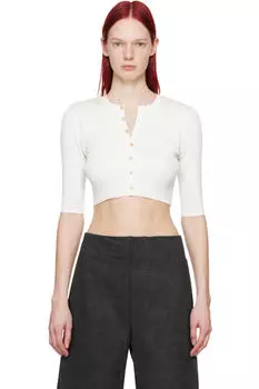 Белый короткий кардиган AURALEE