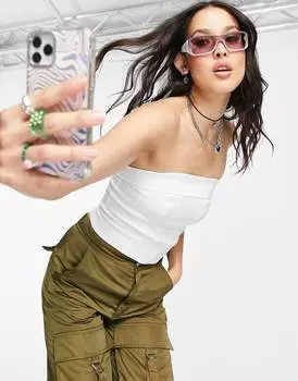Белый корсет-бандо со швами ASOS DESIGN