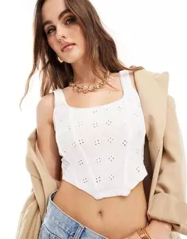 Белый корсетный топ ASOS DESIGN