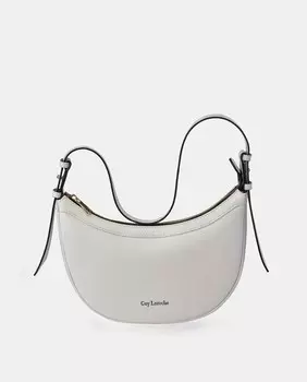 Белый кожаный хобо в стиле гондолы с застежкой-молнией Guy Laroche, белый