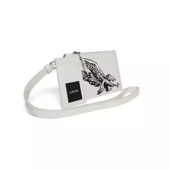 Белый кожаный мужской кошелек Lanvin