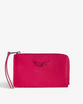 Белый кожаный женский кошелек-клатч Swing Your Wings Zadig & Voltaire, розовый