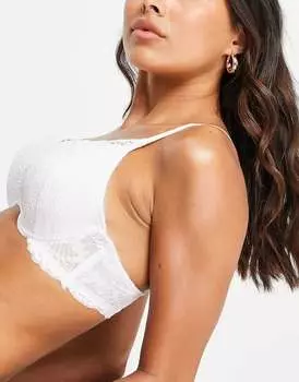 Белый кружевной бюстгальтер New Look