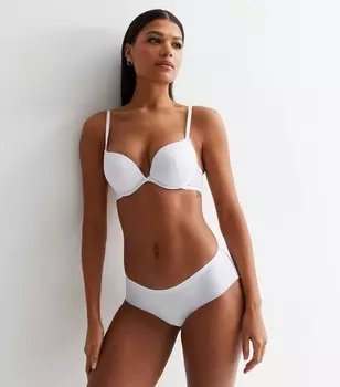 Белый кружевной бюстгальтер пуш-ап с зеброй New Look, белый