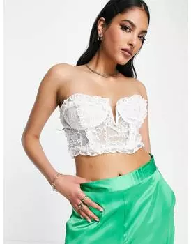 Белый кружевной корсет ASOS DESIGN Going Out
