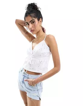 Белый кружевной топ без бретелек ASOS DESIGN