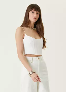 Белый льняной корсет-бюстье Zimmermann