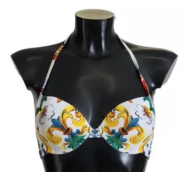 Белый майолика пляжная одежда купальник бикини топ Dolce & Gabbana