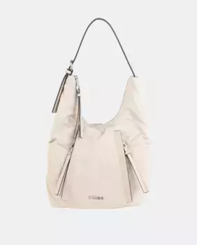 Белый нейлоновый хобо с молнией и регулируемой ручкой Kbas, бежевый