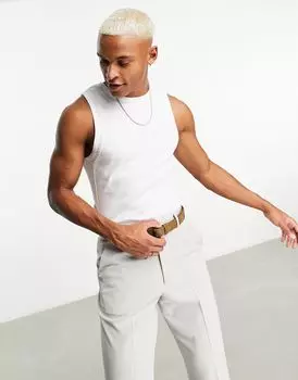 Белый облегающий жилет со вставками ASOS DESIGN