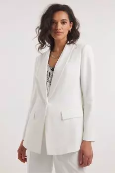 Белый однобортный пиджак JD Williams, белый