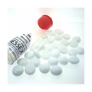 Белый опал (40), Glass Gaming Stones (Chessex)
