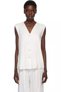 Белый отшлифованный жилет Lauren Manoogian