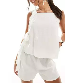 Белый пляжный топ с завязками по бокам ASOS DESIGN Kayla