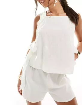 Белый пляжный топ с завязками по бокам ASOS DESIGN Kayla Mix and Match