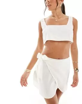 Белый пляжный укороченный топ ASOS Kayla Mix & Match