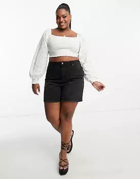 Белый полупрозрачный топ из вышивки ASOS DESIGN Curve