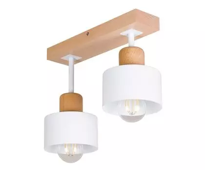 Белый потолочный светильник дерево WE30x7BU потолочный светильник 2 лампы alfalux