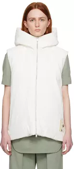 Белый пуховик с капюшоном Optic белый Jil Sander