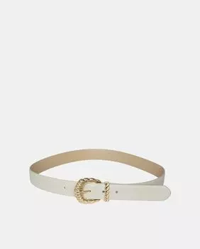 Белый ремень PIECES с золотой пряжкой Pieces, белый