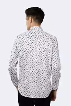 Белый с разноцветной гитарной рубашкой Luchiano Visconti, мультиколор