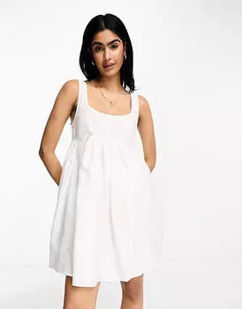 Белый сарафан мини с квадратным вырезом ASOS DESIGN