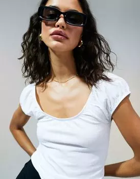 Белый сарафан с объемными рукавами ASOS DESIGN