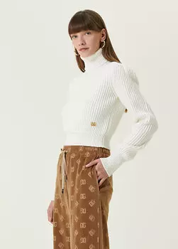 Белый шерстяной свитер с высоким воротником Dolce&Gabbana