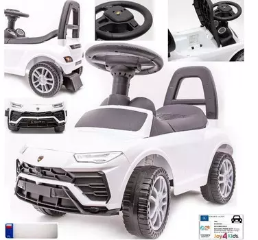 Белый спортивный каталок для ребенка. Joy4Kids