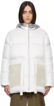 Белый стеганый пуховик Yves Salomon