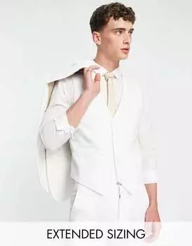 Белый супероблегающий костюм-жилет ASOS
