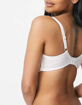 Белый свадебный кружевной бюстгальтер с глубоким вырезом на косточках Ivory Rose - WHITE