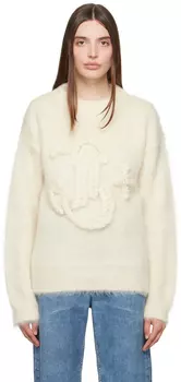 Белый свитер с аппликацией Jil Sander