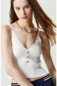 Белый свитер с V-образным вырезом Network, белый