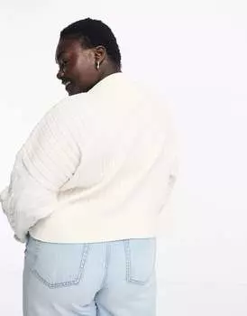Белый свитер свободного кроя с флагом Tommy Jeans Plus