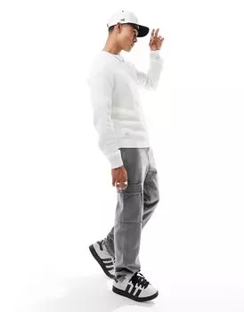Белый свитер в рубчик оверсайз Jack & Jones