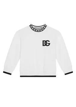 Белый свитшот для мальчика с логотипом Dolce&Gabbana