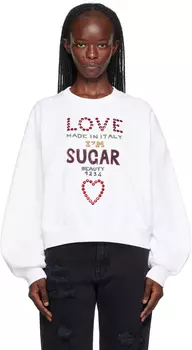 Белый свитшот Dolce & Gabbana с кристаллами