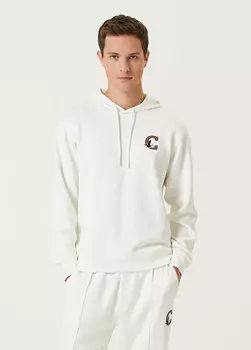 Белый свитшот с капюшоном и детализированным логотипом goose Beymen