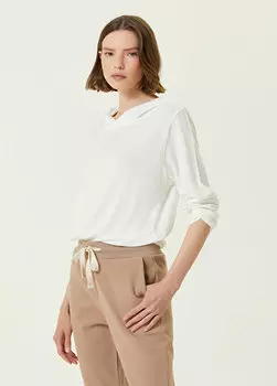 Белый свитшот с капюшоном Tru