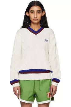 Белый теннисный свитер Bode