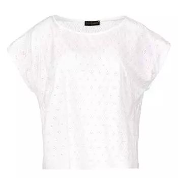 Белый топ без рукавов с вышивкой Conquista, белый