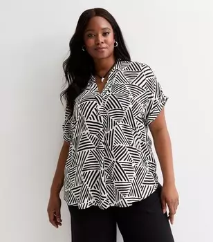 Белый топ Curves с геометрическим принтом New Look, белый