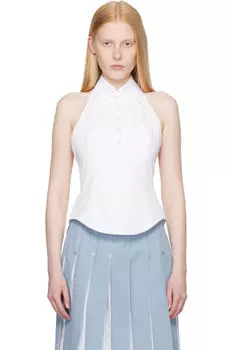 Белый топ-халтер Thom Browne