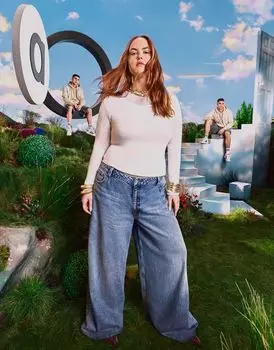 Белый топ с длинными рукавами и майка ASOS