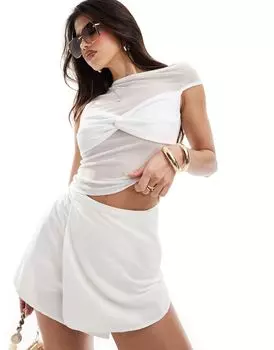 Белый топ с открытыми плечами ASOS DESIGN