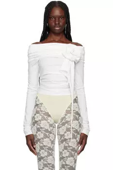 Белый топ с открытыми плечами VAQUERA