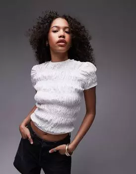 Белый топ с присборками Topshop